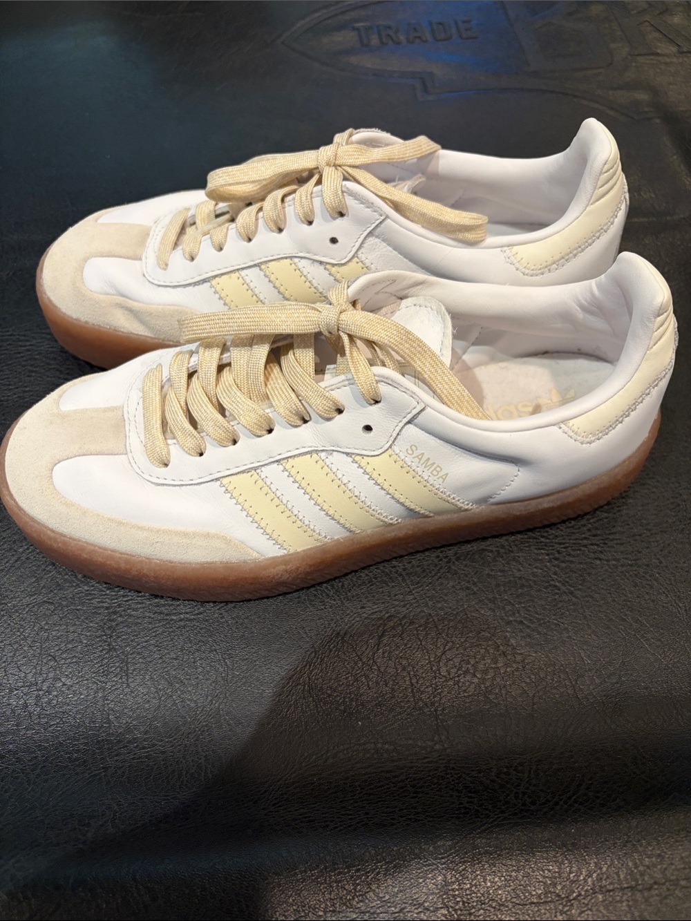 adidas White and Beige Sambas Women’s 7.5